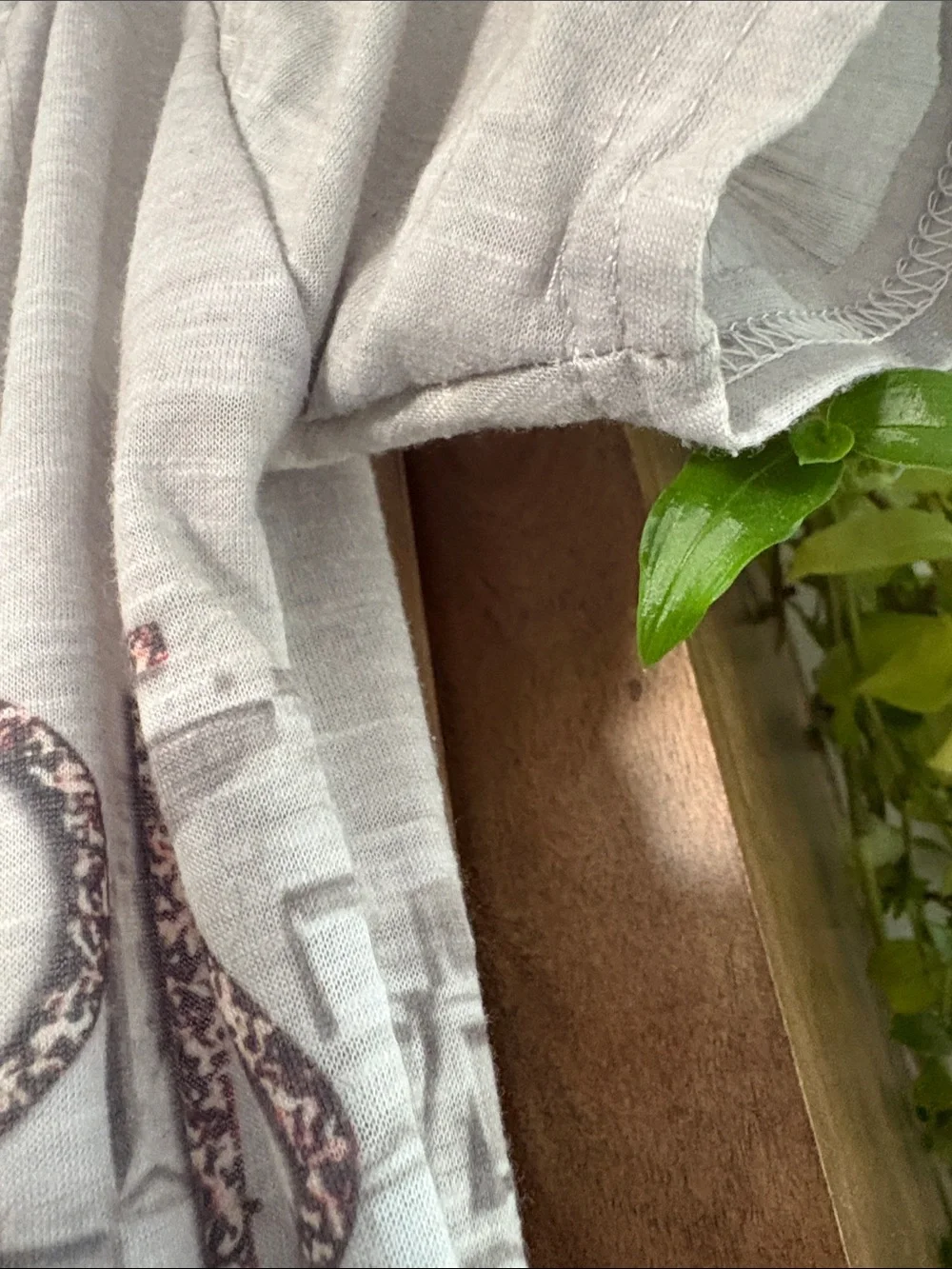Gray Paris Skyline Off-Shoulder Tunic Top